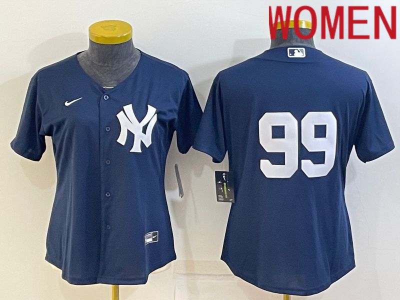 Women New York Yankees 99 No Name Blue Game Nike 2022 MLB Jersey